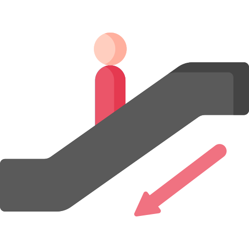 Escalator down icon