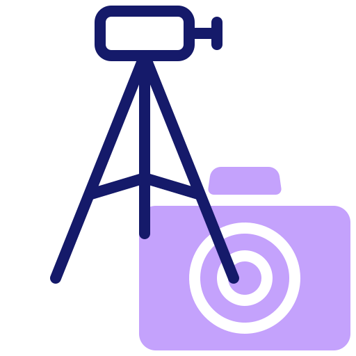 Camera tripod icon