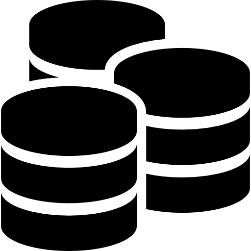 Three databases symbol icon