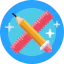 Ruler and pencil アイコン 64x64