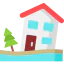 Flooded house icon 64x64