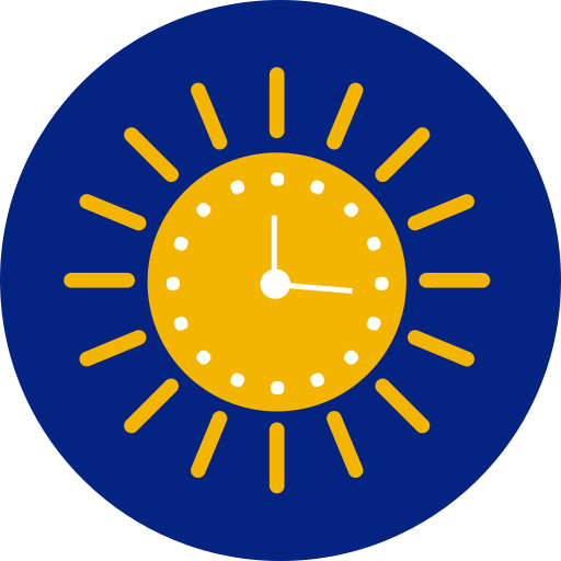Sun clock icon