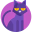 Черная кошка иконка 64x64