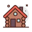 Wood house icon 64x64