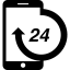 Smartphone 24 hours service icon 64x64