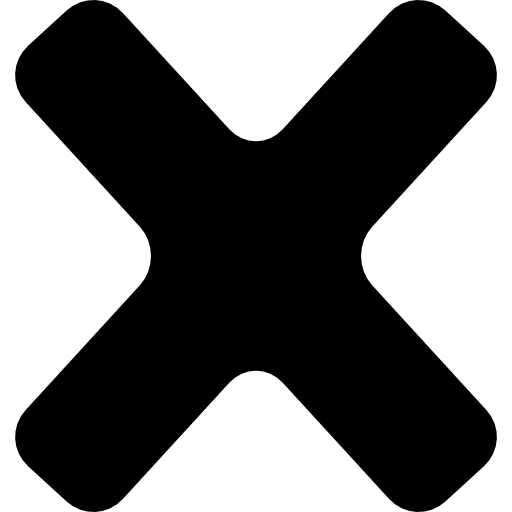 Rounded black cross icon