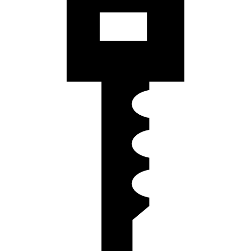 Key simple shape with rectangle on top 图标