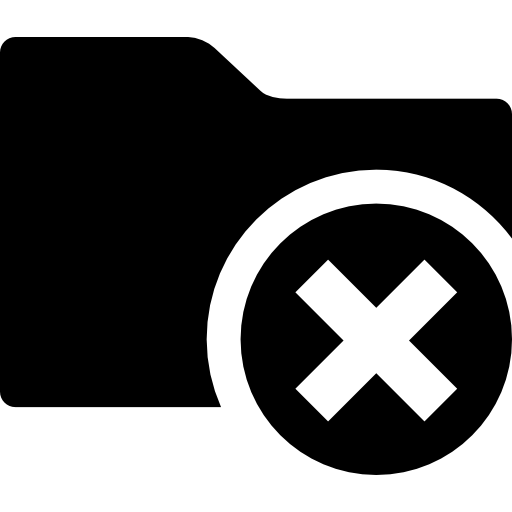 Delete folder interface black symbol icon