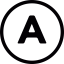 Letter A inside a circle icon 64x64