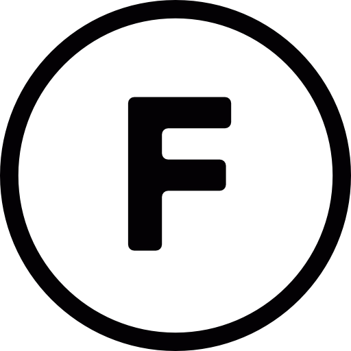 F inside a circle icon