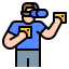 Virtual reality glasses icon 64x64