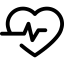 Lifeline in a heart outline icon 64x64