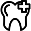 Tooth with a plus sign outlines icon 64x64