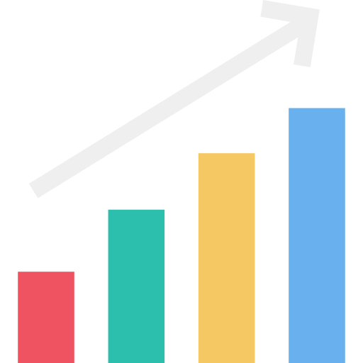 Increasing bar graph icon