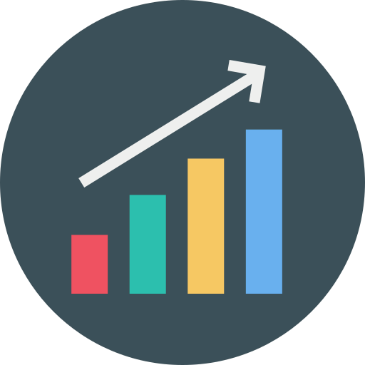 Increasing bar graph icon