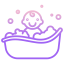 Baby bath tub icon 64x64