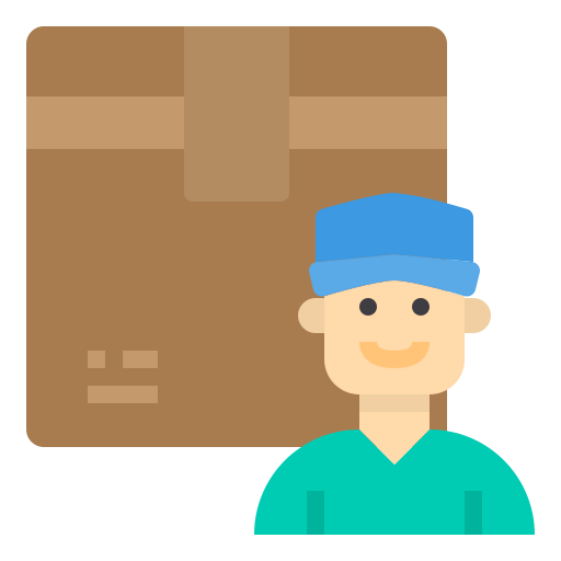 Delivery man icon