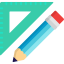 Ruler and pencil Ikona 64x64