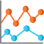 Line chart icon 64x64