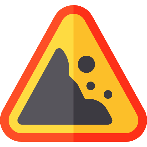 Falling rocks icon