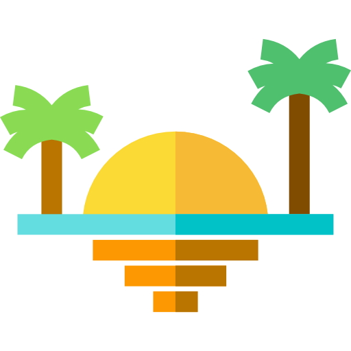 Beach sunset icon