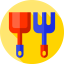Shovel and rake icon 64x64