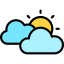 Clouds and sun icon 64x64