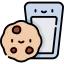 Cookie and milk icon 64x64