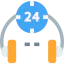 24 hours support icon 64x64