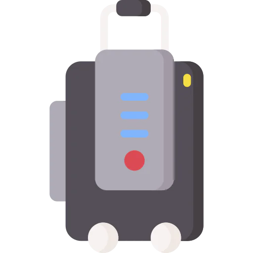 Robot suitcase icon