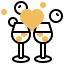 Champagne glasses icon 64x64