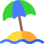 Sun umbrella icon 64x64