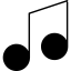 Musical note variant with thin outline icon 64x64