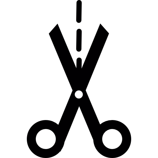 Scissors cutting icon