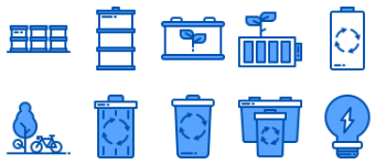 Green power energy icon pack