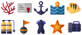Diving equipment Icon-Paket