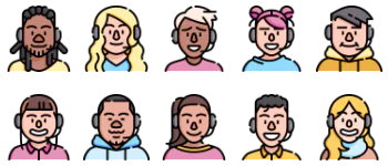 Call center avatars icon pack