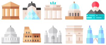 Landmarks and Monuments gói biểu tượng