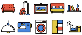 Linear Color Housekeeping Elements icon pack