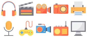 Multimedia and Entertainment icon pack