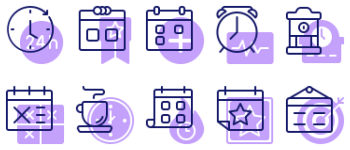 Calendar and Clock icon pack