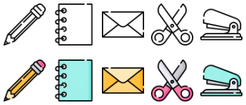 Stationery icon pack