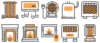 Heater and Fireplaces icon pack