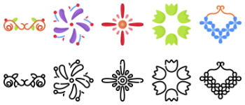 Floral design icon pack