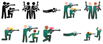 Paintball pictograms icon pack