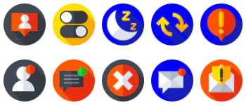 Notifications jeu d'icônes