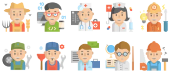 Professions and Jobs pakiet ikon