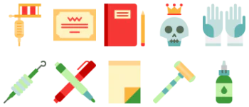 Tattoo studio icon pack