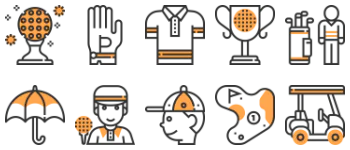 Golf elements icon pack