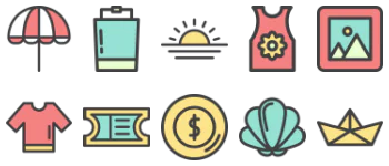 Summer holidays icon pack
